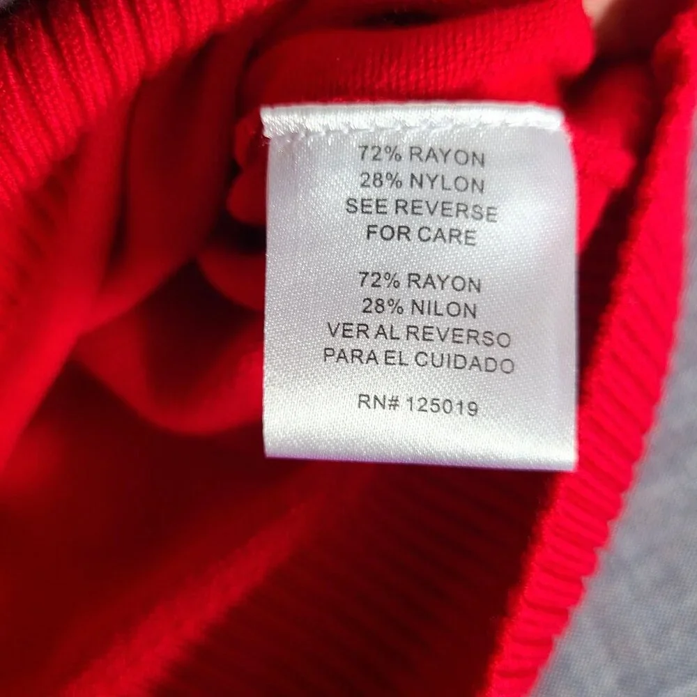Joseph A. Womens Size 1X Cardigan Red 3/4 Sleeve Button-Front Sweater - Picture 4 of 9